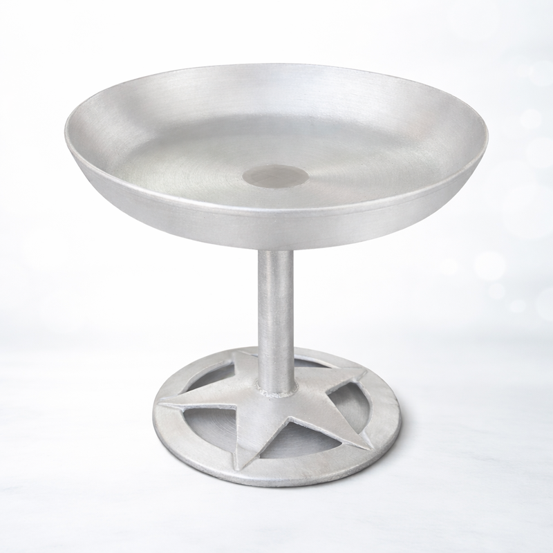 Aluminium Standing Food Plate | Pedestal Dinner Serving Thali for Meals and Table Use - Image 6 of 7