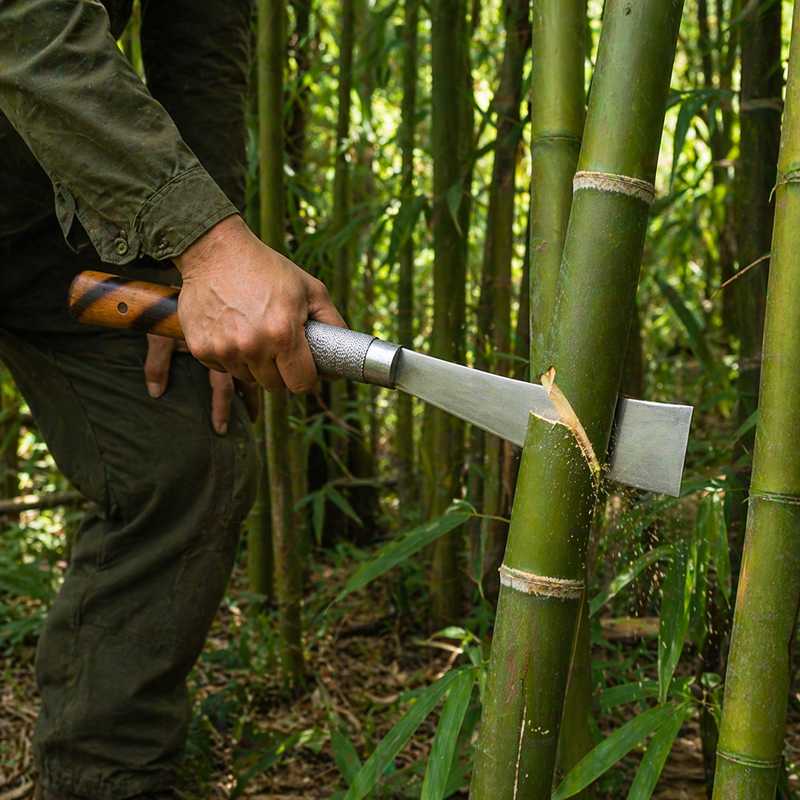 Traditional Handmade Naga Dao Knife | Heavy Duty Meat Chopper Wood Bamboo Cutter - Image 3 of 7