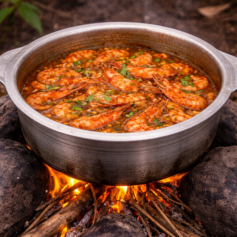 Mizoram Aluminium Caldero Traditional Cooking Pot with Lid - Image 8 of 13