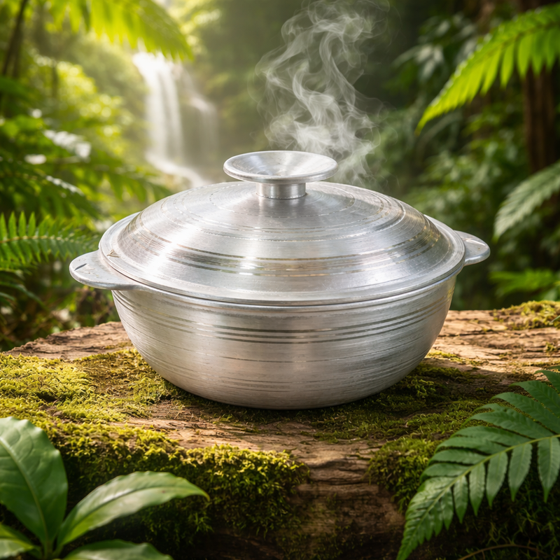 Mizoram Aluminium Caldero Traditional Cooking Pot with Lid - Image 13 of 13