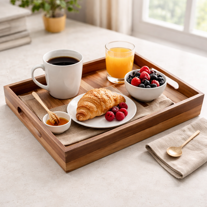Handcrafted Wooden Serving Tray - Image 3 of 7