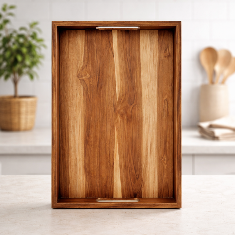 Handcrafted Wooden Serving Tray - Image 4 of 7