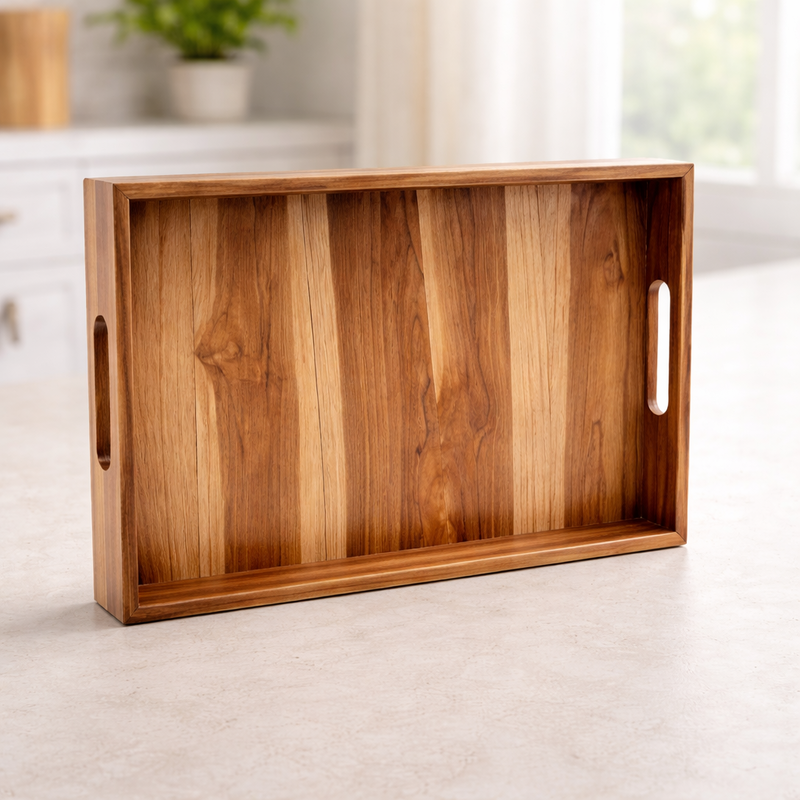 Handcrafted Wooden Serving Tray - Image 5 of 7