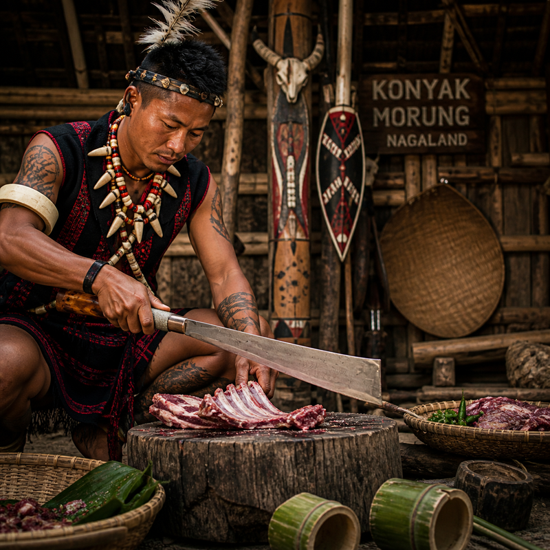 Konyak Naga Dao Hand Forged Knife - Image 5 of 7