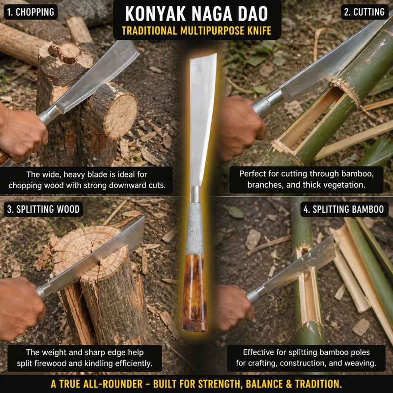 Konyak Naga Dao Hand Forged Knife - Image 7 of 7