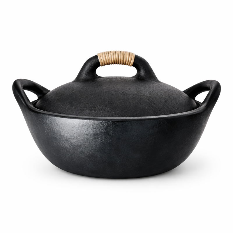 Manipuri Longpi Black Pottery Earthenware Clay Pot with Lid - Image 9 of 9