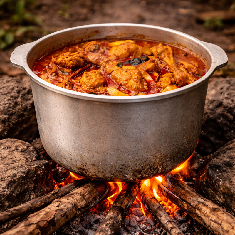 Mizoram Traditional Cast Handmade Aluminium Cooking Pot - Image 10 of 10