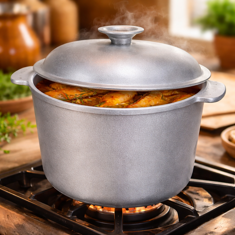 Mizoram Traditional Cast Handmade Aluminium Cooking Pot - Image 2 of 10