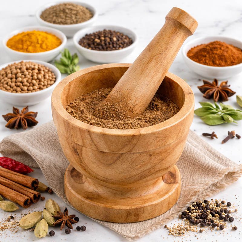 Handcrafted Wooden Mortar and Pestle Set - Image 5 of 7