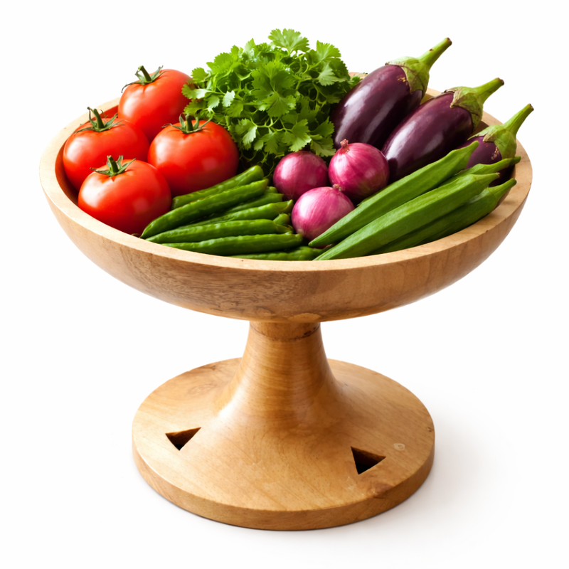 Handcrafted Wooden Dinner Plate with Stand - Image 6 of 7