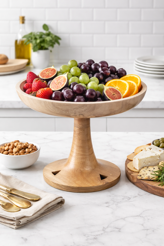 Handcrafted Wooden Dinner Plate with Stand - Image 7 of 7