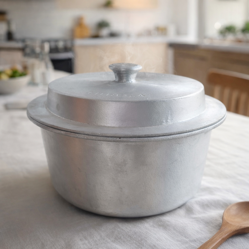 Traditional Handmade Aluminium Rice Cooking Pot with Lid | Heavy Duty Indian Handi for Daily Cooking - Image 5 of 7