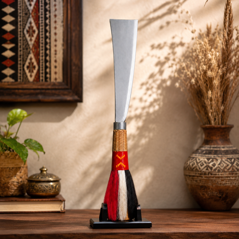 Handcrafted Naga Dao Decorative Knife Traditional Tribal Display Artifact - Image 3 of 5