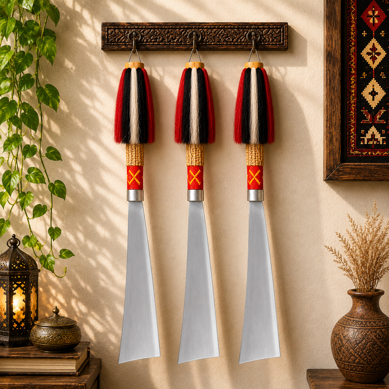 Handcrafted Naga Dao Decorative Knife Traditional Tribal Display Artifact - Image 4 of 5