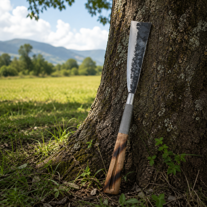 Rugged Heavy Duty Handmade Forged Iron Naga Dao Knife for Wood Bamboo Meat Grass and Bush Cutting - Image 4 of 10