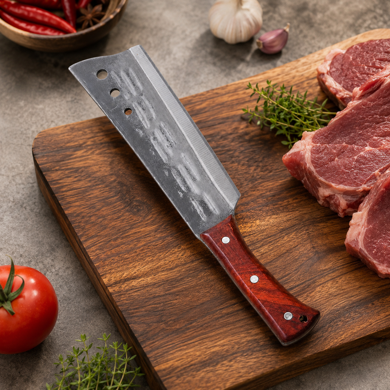 Heavy Duty Hand Forged Meat Cleaver Knife | Bone Chopper Butcher Knife - Image 2 of 8