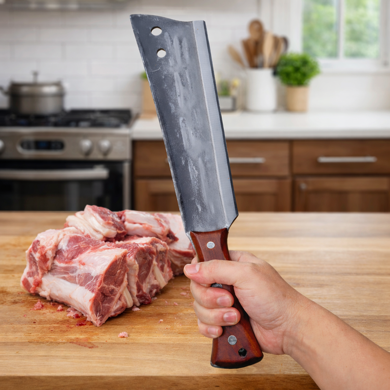 Heavy Duty Hand Forged Meat Cleaver Knife | Bone Chopper Butcher Knife - Image 8 of 8