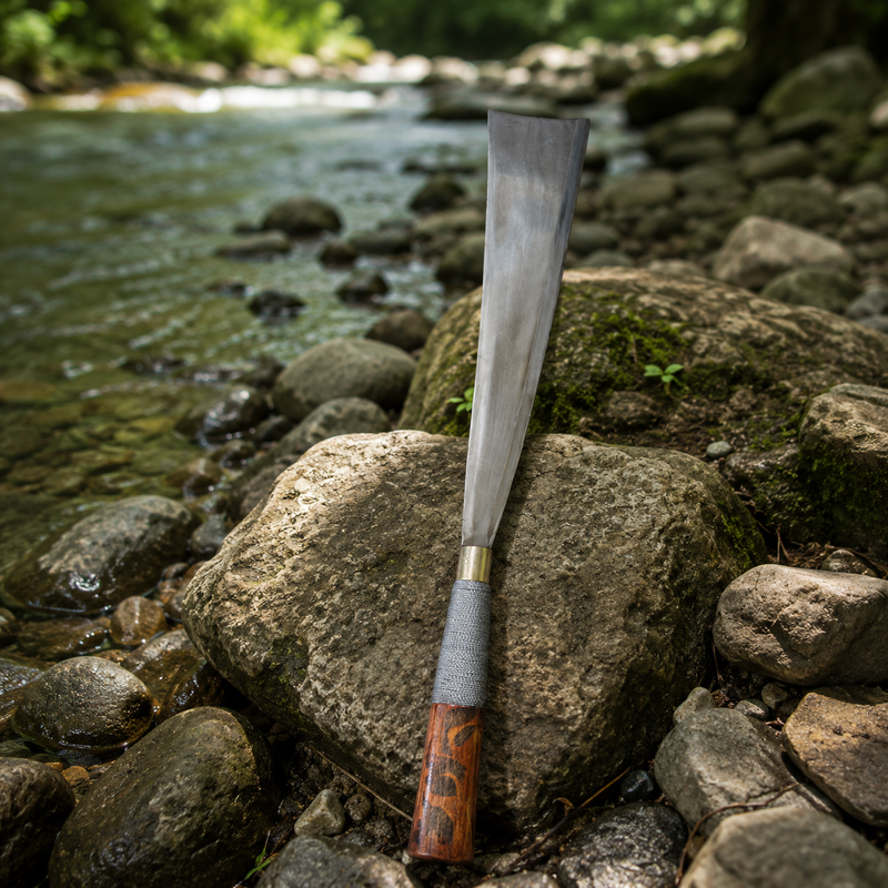 Handmade Konyak Naga Dao Utility Knife with Forged Iron Long Blade - Image 3 of 15