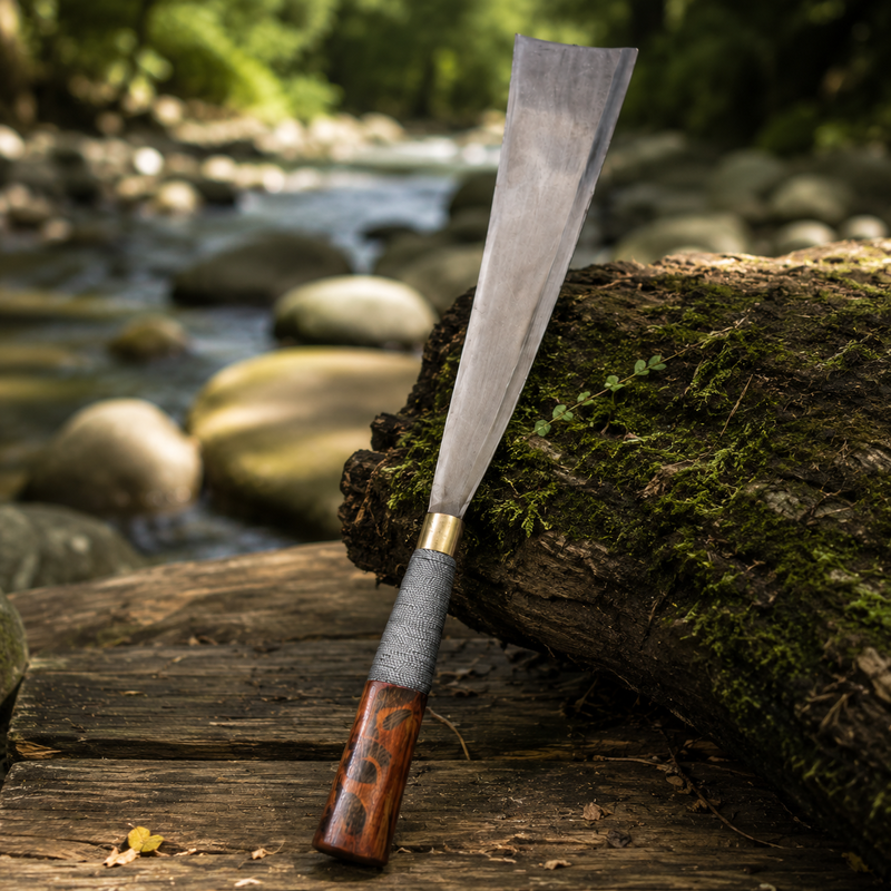 Handmade Konyak Naga Dao Utility Knife with Forged Iron Long Blade - Image 5 of 15