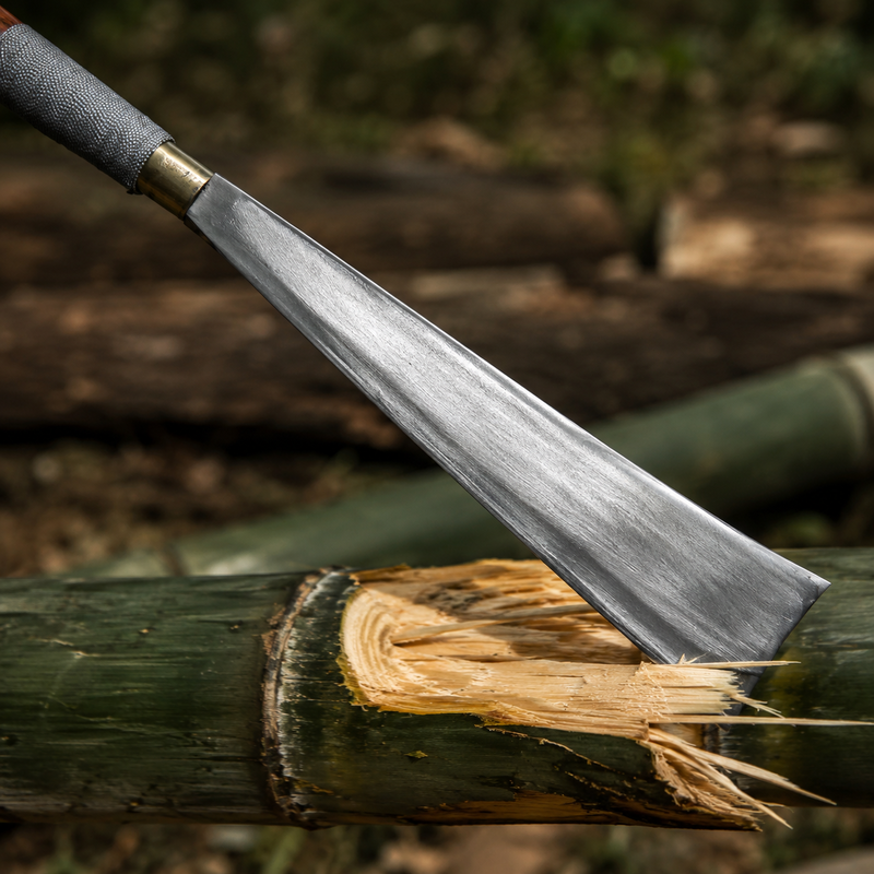 Handmade Konyak Naga Dao Utility Knife with Forged Iron Long Blade - Image 6 of 15