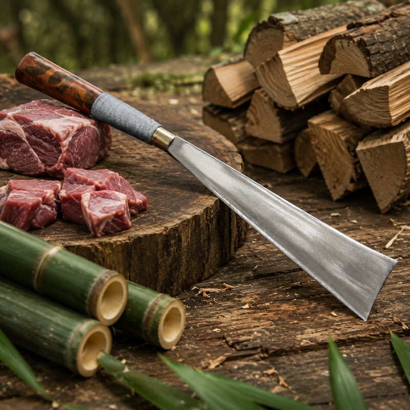 Handmade Konyak Naga Dao Utility Knife with Forged Iron Long Blade - Image 9 of 15