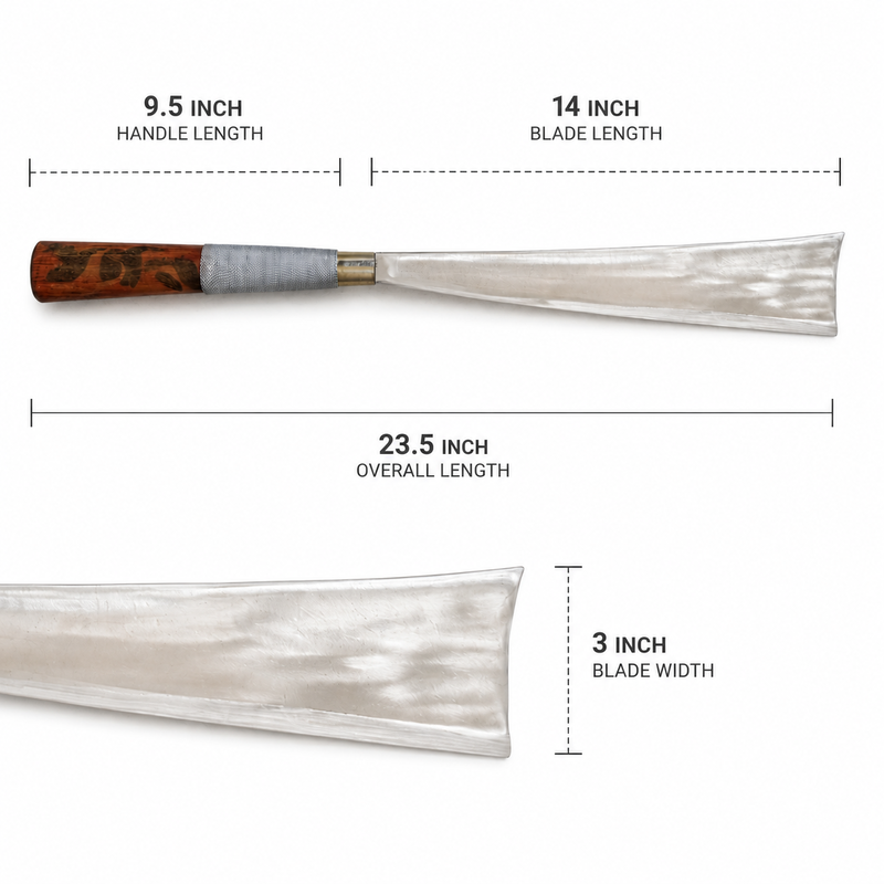 Handmade Konyak Naga Dao Utility Knife with Forged Iron Long Blade - Image 11 of 15
