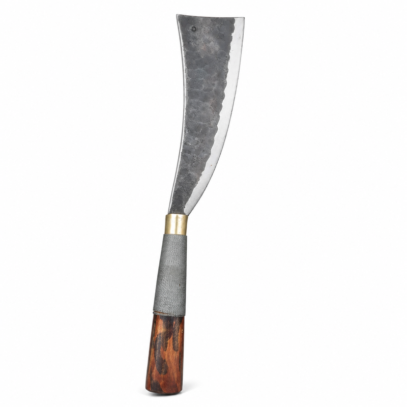 Multi Utility Naga Dao | Hand Forged Iron Curved Chopper - Image 5 of 10