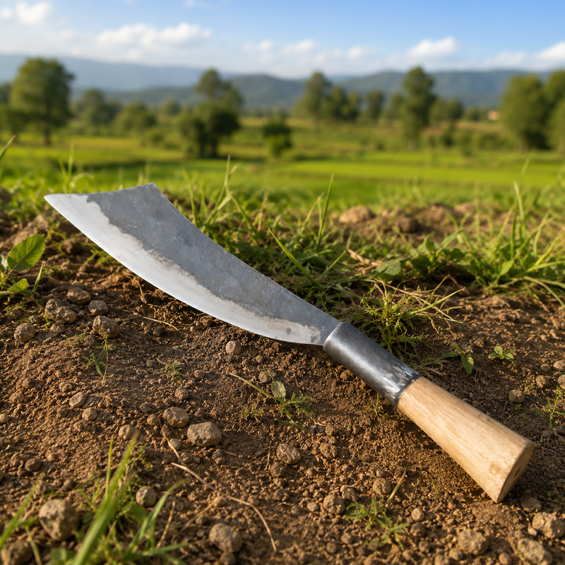 Hand Forged Naga Pointed Dao Knife | Iron Curved Bushcraft and Utility Knife - Image 2 of 10