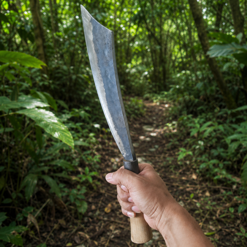 Hand Forged Naga Pointed Dao Knife | Iron Curved Bushcraft and Utility Knife - Image 3 of 10