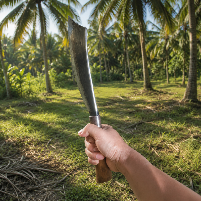 Hand Forged Naga Pointed Dao Knife | Iron Curved Bushcraft and Utility Knife - Image 5 of 10