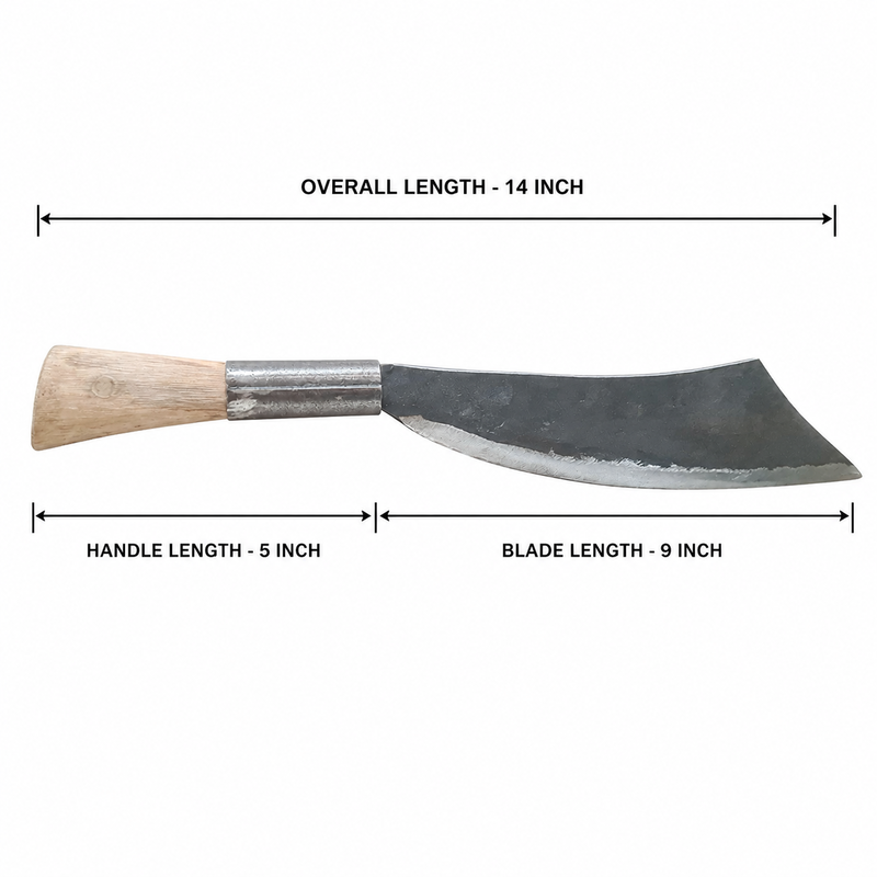 Hand Forged Naga Pointed Dao Knife | Iron Curved Bushcraft and Utility Knife - Image 6 of 10