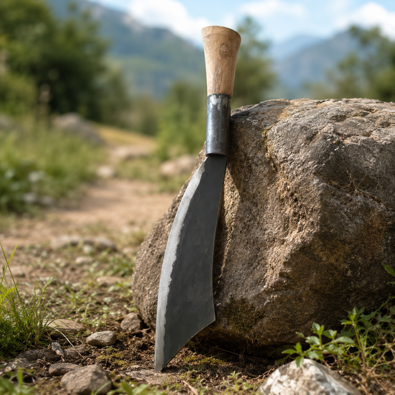Hand Forged Naga Pointed Dao Knife | Iron Curved Bushcraft and Utility Knife - Image 7 of 10