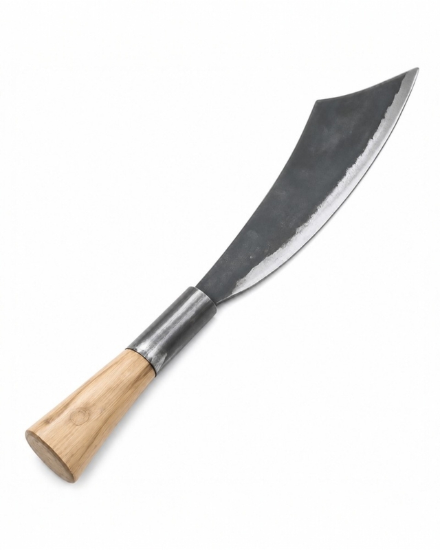 Hand Forged Naga Pointed Dao Knife | Iron Curved Bushcraft and Utility Knife
