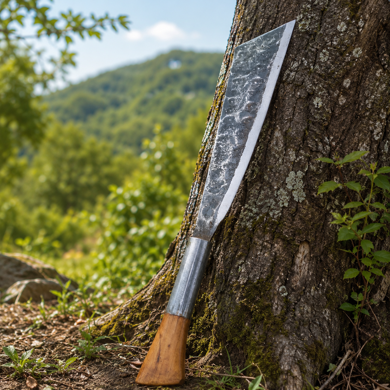 Multipurpose Handmade Traditional Rugged Naga Dao Knife | Forged Iron Single Edge Utility Chopper - Image 2 of 8