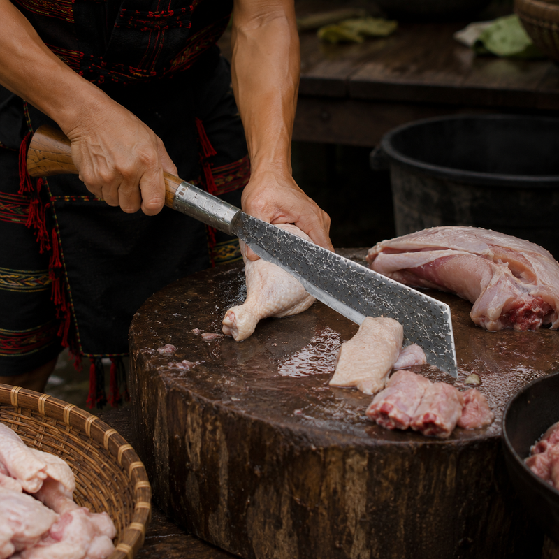 Multipurpose Handmade Traditional Rugged Naga Dao Knife | Forged Iron Single Edge Utility Chopper - Image 8 of 8