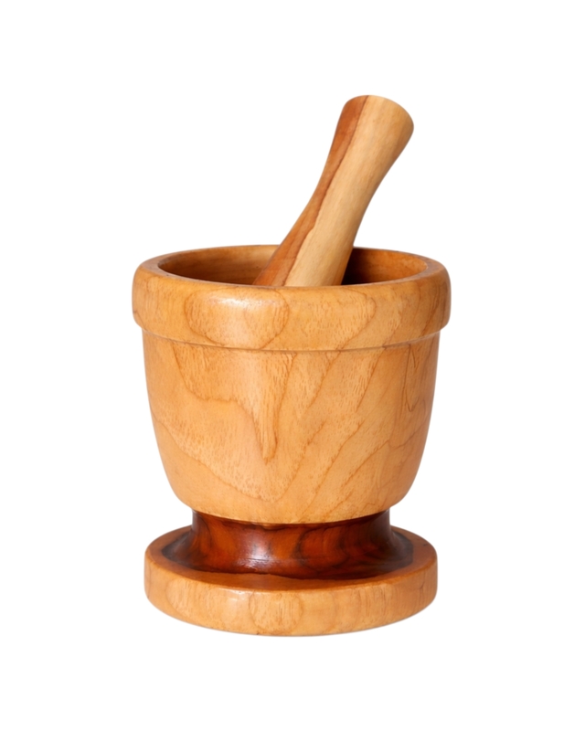 Wooden Mortar and Pestle Set | Handcrafted Spice Grinder and Herb Crusher for Kitchen Use