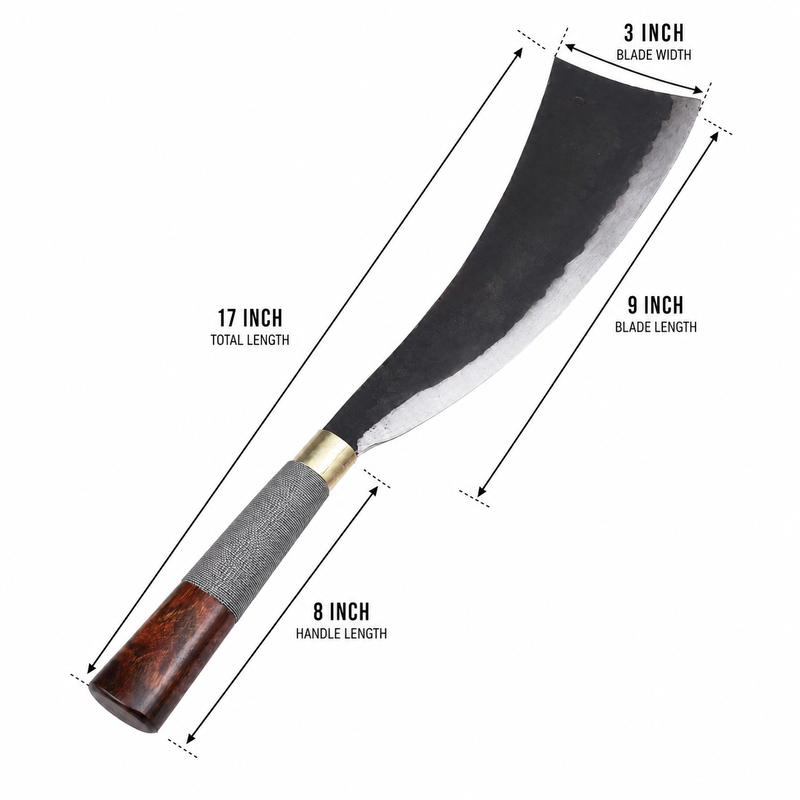 Handmade Iron Blade Rugged Curved Naga Dao Traditional Chopper - Image 2 of 8