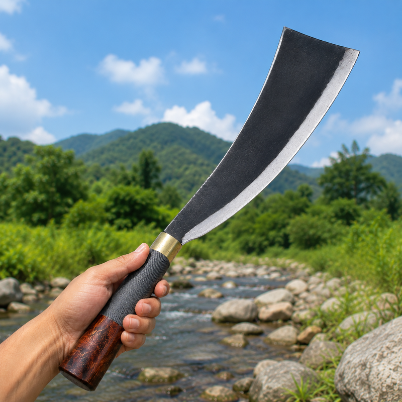 Handmade Iron Blade Rugged Curved Naga Dao Traditional Chopper - Image 3 of 8