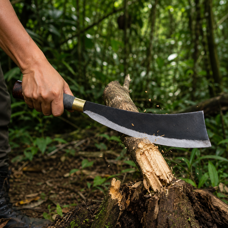 Handmade Iron Blade Rugged Curved Naga Dao Traditional Chopper - Image 4 of 8