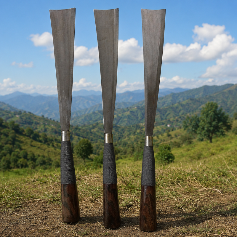 Traditional Konyak Naga Forged Iron Dao Knife for Kitchen and Outdoor Utility - Image 2 of 12