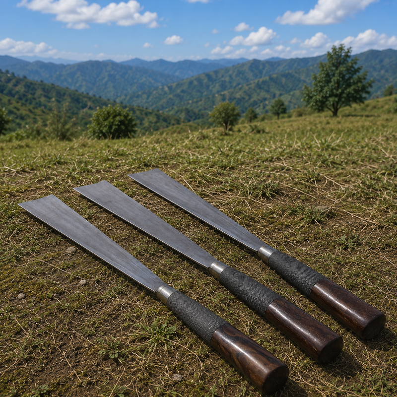 Traditional Konyak Naga Forged Iron Dao Knife for Kitchen and Outdoor Utility - Image 3 of 12