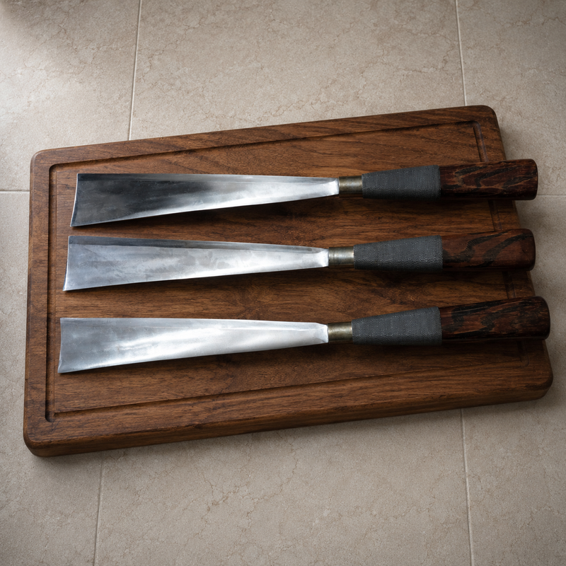 Traditional Konyak Naga Forged Iron Dao Knife for Kitchen and Outdoor Utility - Image 6 of 12