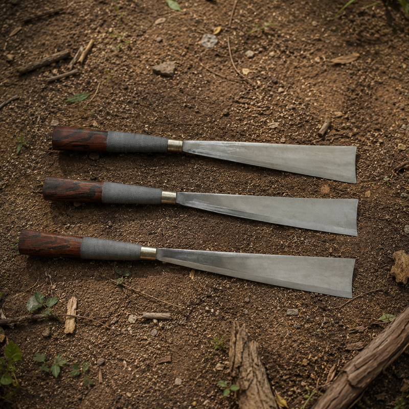 Traditional Konyak Naga Forged Iron Dao Knife for Kitchen and Outdoor Utility - Image 7 of 12