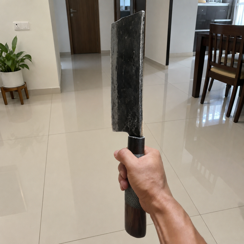 Heavy Duty Handmade Naga Meat Cleaver Forged Iron Kitchen Chopper - Image 9 of 9