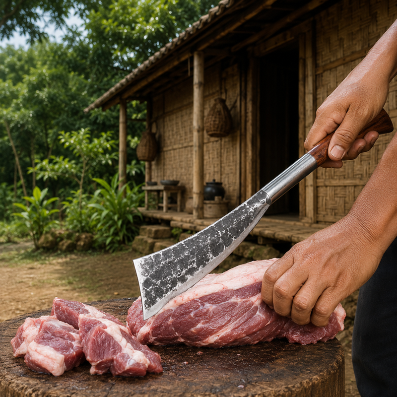 Traditional Naga Pointed Utility Chopper Handmade Forged Iron Dao - Image 5 of 9