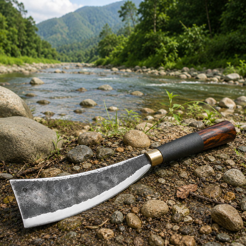 Multi Utility Naga Dao | Hand Forged Iron Curved Chopper - Image 10 of 10